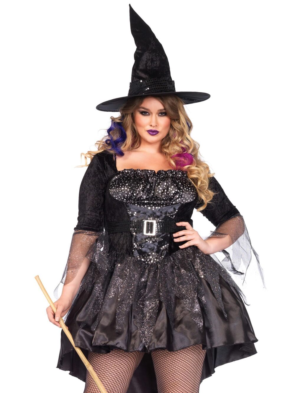1288 Plus Size Black Magic Witch Costume, 3X-4X, Black